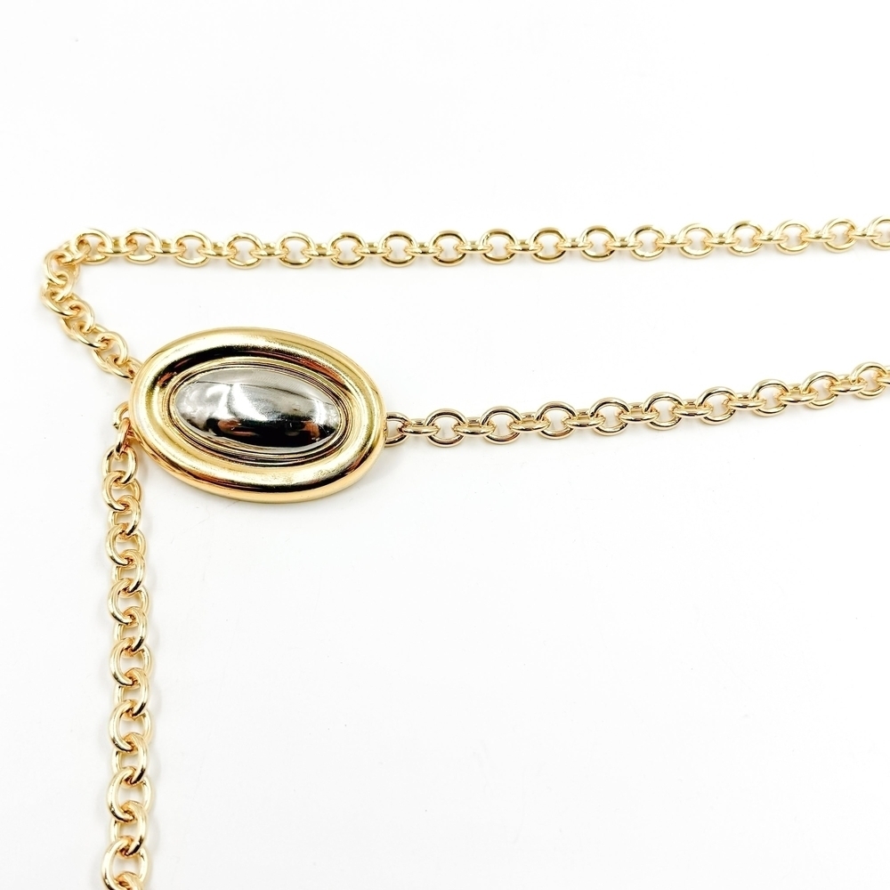 Streets Ahead Gold and Silver Oval Necklace